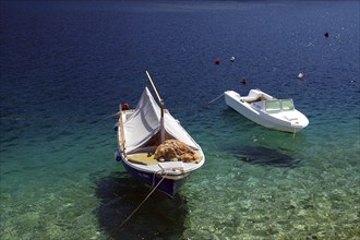 Crystal clear bay in transparent clear water, holiday, Adriatic Sea, Brna, Mediterranean Sea,