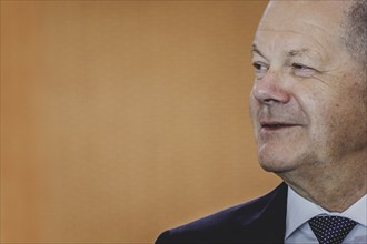 Olaf Scholz (SPD), Federal Chancellor, recorded during the weekly cabinet meeting in Berlin, 26