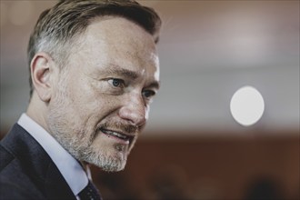 Christian Lindner (FDP), Federal Minister of Finance, recorded during the weekly cabinet meeting in