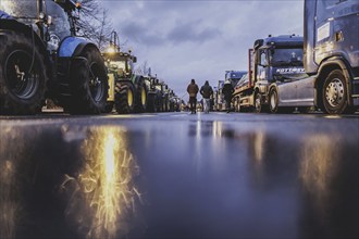 Road blockades in the centre of Berlin, taken as part of the farmers' protests in Berlin, 15.01