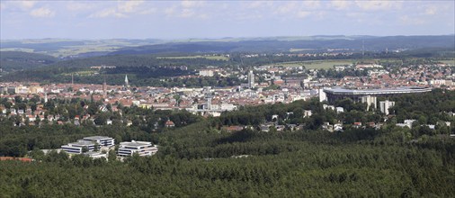 Panoramic view of Kaiserslautern photographed from the Humberg tower