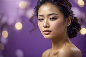 Beautiful young attractive asian lady portrait. Style and fashion. Diversity representation, AI