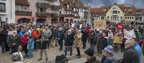 Demonstration against the right, Eckental, Middle Franconia, Bavaria, Germany, Europe