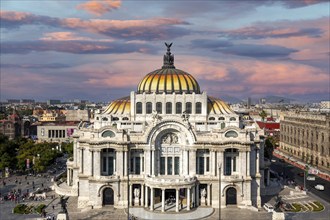 Mexico, Mexico City-3 February, 2020: Landmark Palace of Fine Arts (Palacio de Bellas Artes) in