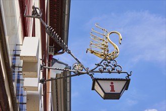 Historic nose sign of a pharmacy at the Pharmacy Museum in Bad Münstereifel, Eifel, Euskirchen