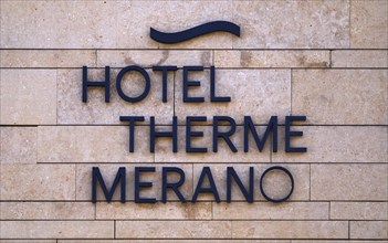 Logo, Hotel Terme Merano, Merano, Merano, South Tyrol, Autonomous Province of Bolzano, Italy,