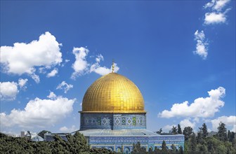 Jerusalem, Islamic shrine Dome of the Rock located in the Old City on Temple Mount