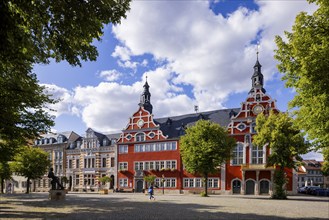 The Renaissance-style town hall (1582, 1586), Arnstadt, Thuringia, Germany, Europe