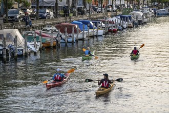 Kayaker, Christianshavns Canal, Copenhagen, Denmark, Europe