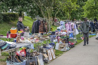 Family flea market, Stühlinger Kirchplatz, Freiburg im Breisgau, Baden-Württemberg, Germany, Europe