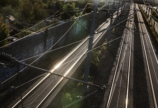 Railway glesie in backlight, Wolfsburg, 29.09.2024., Wolfsburg, Lower Saxony, Germany, Europe