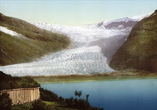 Svartisen, Nordland, Norway, View from 1885, Historical, digitally restored reproduction from a