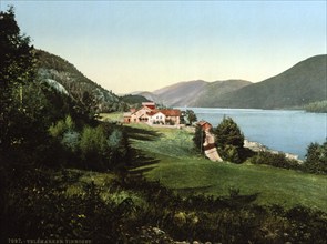 Panorama of Tinnoset, Telemark, Norway, around 1895, Historical, digitally restored reproduction