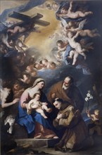 The Holy Family Venerated By St. Anthony of Padua (1664), painting by Luca Giordano (Italian,