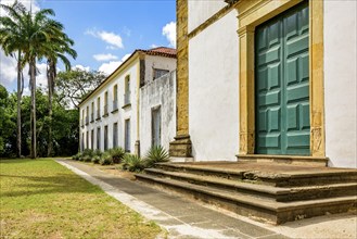 Facade of a historic baroque church located in the city of Olinda in the state of Pernambuco,