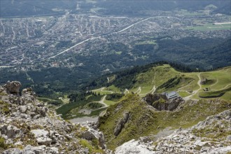 View of Innsbruck from the Hafelekar, Innsbruck North Chain of the Alps, Alpine landscape,