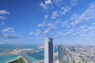 UAE, United Arab Emirates, Abu Dhabi downtown panorama and financial center skyline, Asia