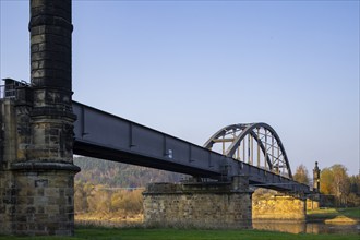 The Carola Bridge is a 187 m long railway bridge that spans the Elbe between Bad Schandau and