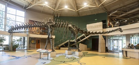 Vernal, Utah, The Utah Field House of Natural History State Park Museum displays dinosaur models,