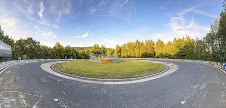 Panoramic photo of track section Caracciola-Karussell on international official race track for