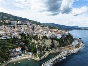 Pizzo from a drone, Calabria, Italy, Europe