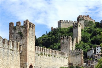 Medieval city walls and the Castle of Soave, Soave, Veneto