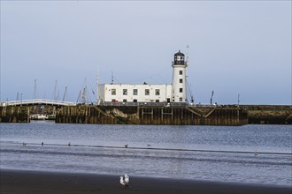 Scarborough Lighthouse and Harbour, Vincent Pier, Scarborough, North Yorkshire, England, United