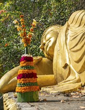 Reclining Buddha statue, Phousi or Phu Si Hill, Luang Prabang, Laos, Asia