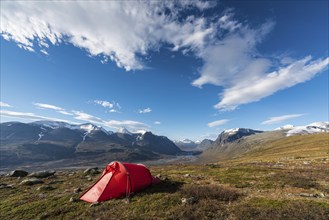 View of Rapadalen, Sarek National Park, Laponia World Heritage Site, Norrbotten, Lapland, Sweden,