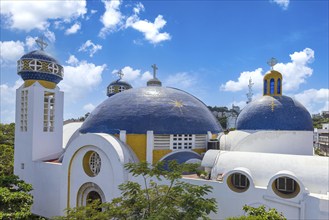 Mexico, scenic colorful colonial architecture of Acapulco streets in historic city center, Central