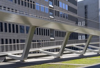 The Parkbruk, cycle and pedestrian bridge in the city centre of Antwerp, crosses a multi-lane city