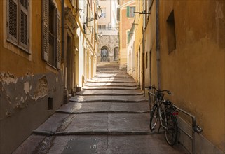 France, French Riviera and Cote D Azur, scenic streets of the old historic Nice city center, Europe