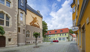 Neumarkt and local court in Rudolstadt, Thuringia, Germany, Europe