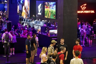 Visitor at the Gamescom trade fair, the world's largest trade fair for computer games and consumer