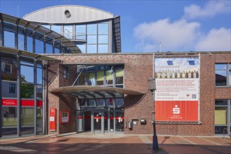 Entrance of Sparkasse Stade-Altes Land in Stade, Hanseatic city, district of Stade, Lower Saxony,