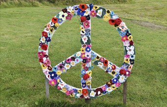 Peace symbol, with flowers in Denmark