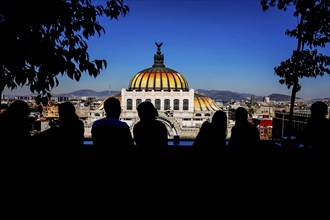 Landmark Palace of Fine Arts (Palacio de Bellas Artes) in Alameda Central Park near Mexico City