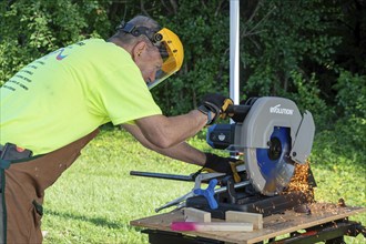 Southfield, Michigan USA, 13 July 2024, St. David's Episcopal Church used chop saws to destroy