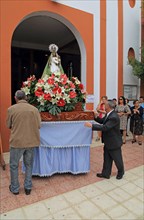 Fiesta procession Nuestra Senora de la Candelaria, Gran Tarajal, Fuerteventura, Canary Islands,