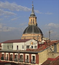 Rooftops in La Latina barrio, Madrid city centre, Spain dome of Real Iglesia San Andrés Apóstol