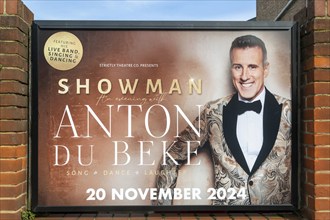 Poster advertising Anton Du Beke 'Showman' event performance 20 November 2024, Ipswich, Suffolk,