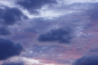 Atmospheric evening sky, North Rhine-Westphalia, Germany, Europe