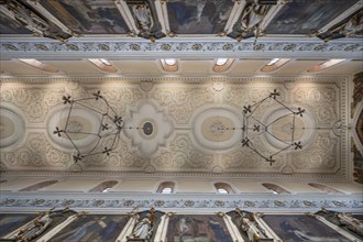 Vaulted ceiling in the Minster of Our Lady, Villingen-Schwenningen, Baden-Württemberg, Germany,