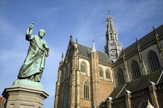 Statue of Laurentius Costerus at Groote Markt, Haarlem, Holland