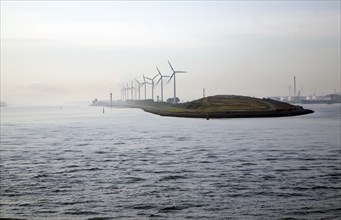 Wind turbines, Port of Rotterdam, Holland