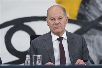 Olaf Scholz (Federal Chancellor of the Federal Republic of Germany, SPD) at a press conference