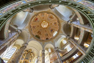 Baroque Protestant Lutheran Church of Our Lady, Interior view of the dome, Dresden, Saxony,