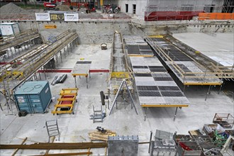 Large construction site for floor formwork