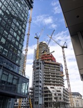 Construction site of the FOUR construction project, 4 high-rise towers at Roßmarkt in Frankfurt am