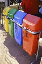 Waste bin for waste separation in the Santarem Eco Centre. Santarem, 19.07.2024. Photographed on